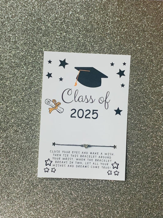 Class of 2025 Graduate Gift Wish Bracelet | Graduation Card | Graduating Class Gift Wish Bracelet